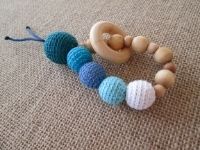 Blue Ombre, Gradient Teether, Teething, Rattle, Grasping, Baby Toy Blue Ombre, Gradient Teether, Teething, Rattle, Grasping, Baby Toy