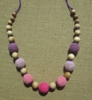 Purple to Pink Gradient Nursing, Teething, Babywearing Necklace