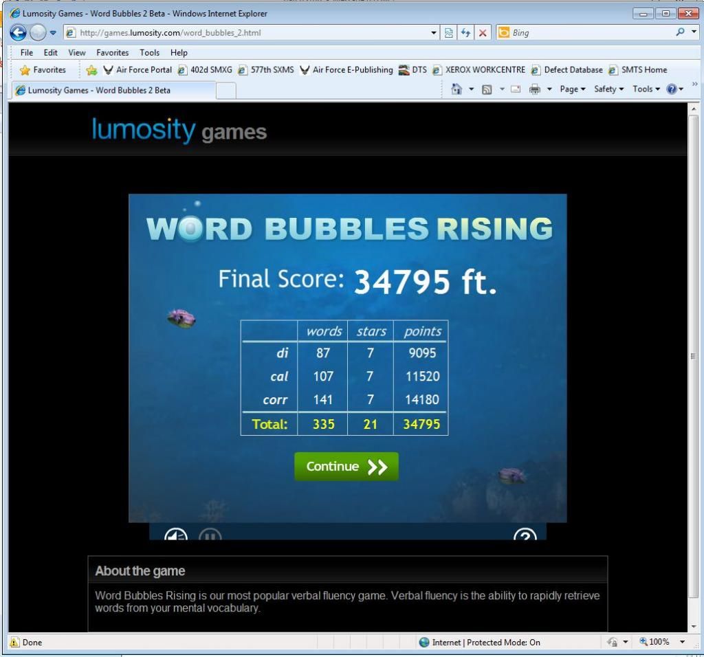 Where can you play the Word Bubbles Rising game?