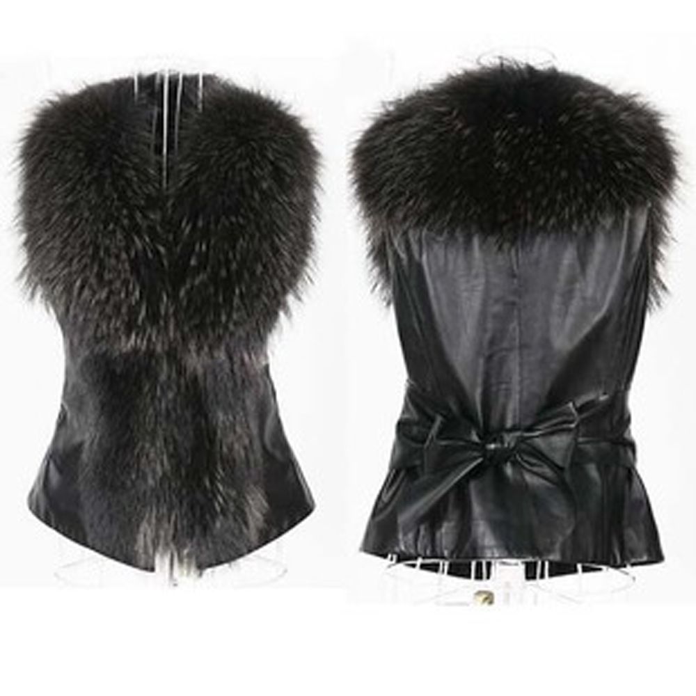 Details zu Frauen Kurze Fellweste Damen kunstliche Fur Westen Elegant ...