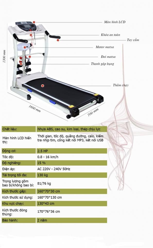 Thanh lý máy chạy bộ mới 100% cho các bác thể dục...phẻ... - 2