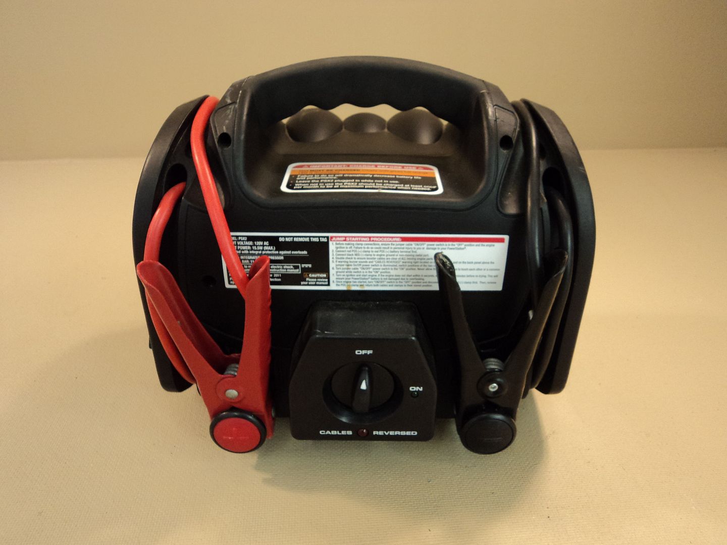 Power Station Jumpstarter Compressor DC Outlet Black LED Work Light