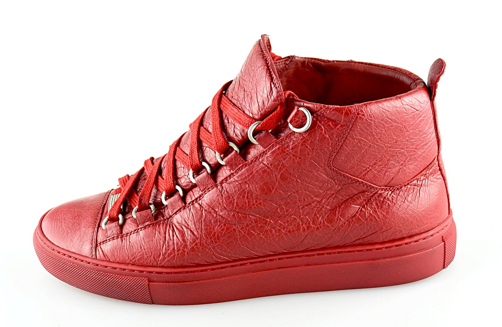 balenciaga red leather trainers