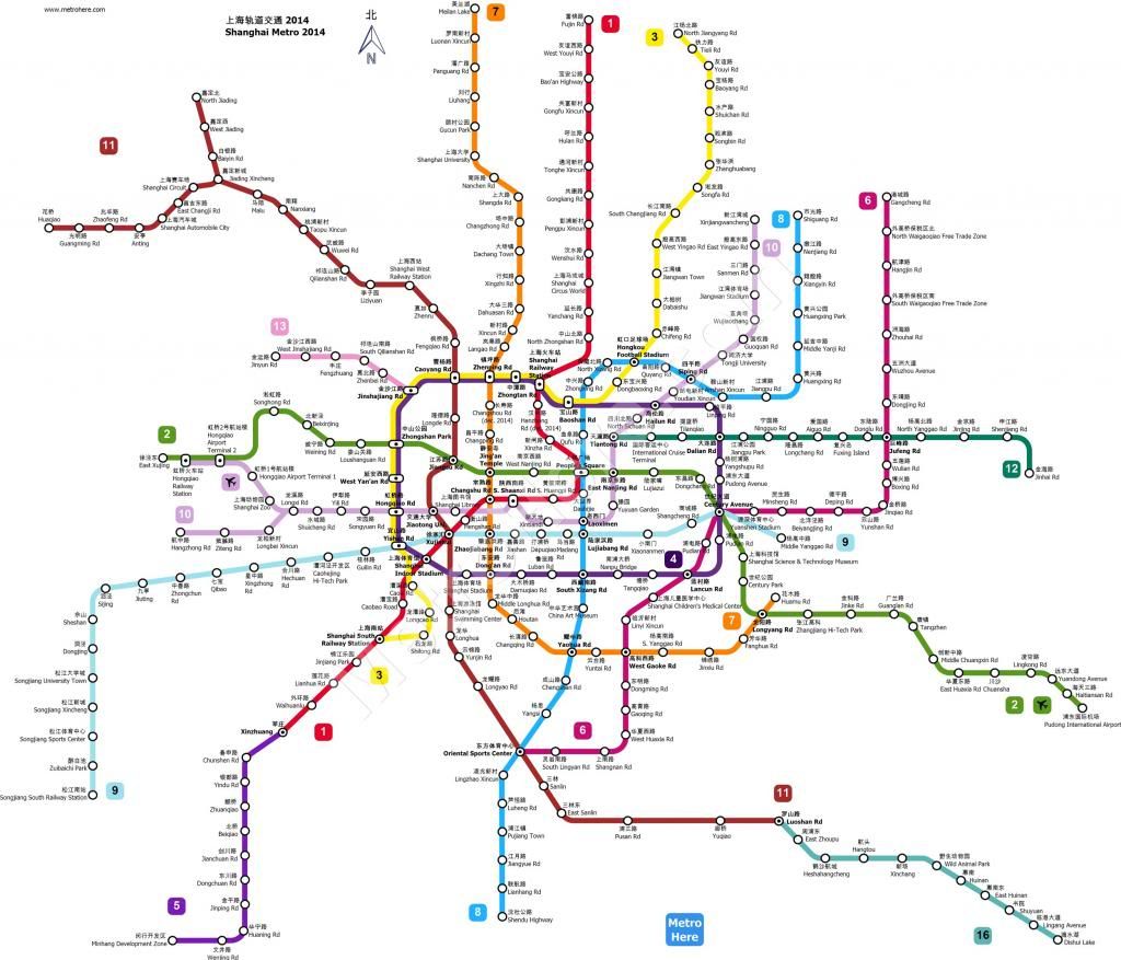 Карта метрополитена шанхай