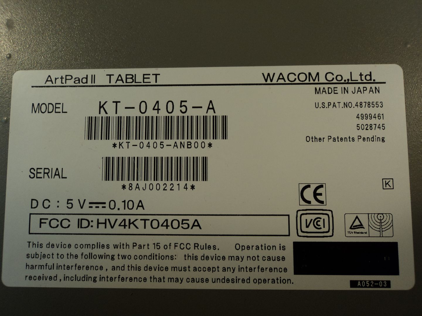 Tablet Serial Key Location Wacom