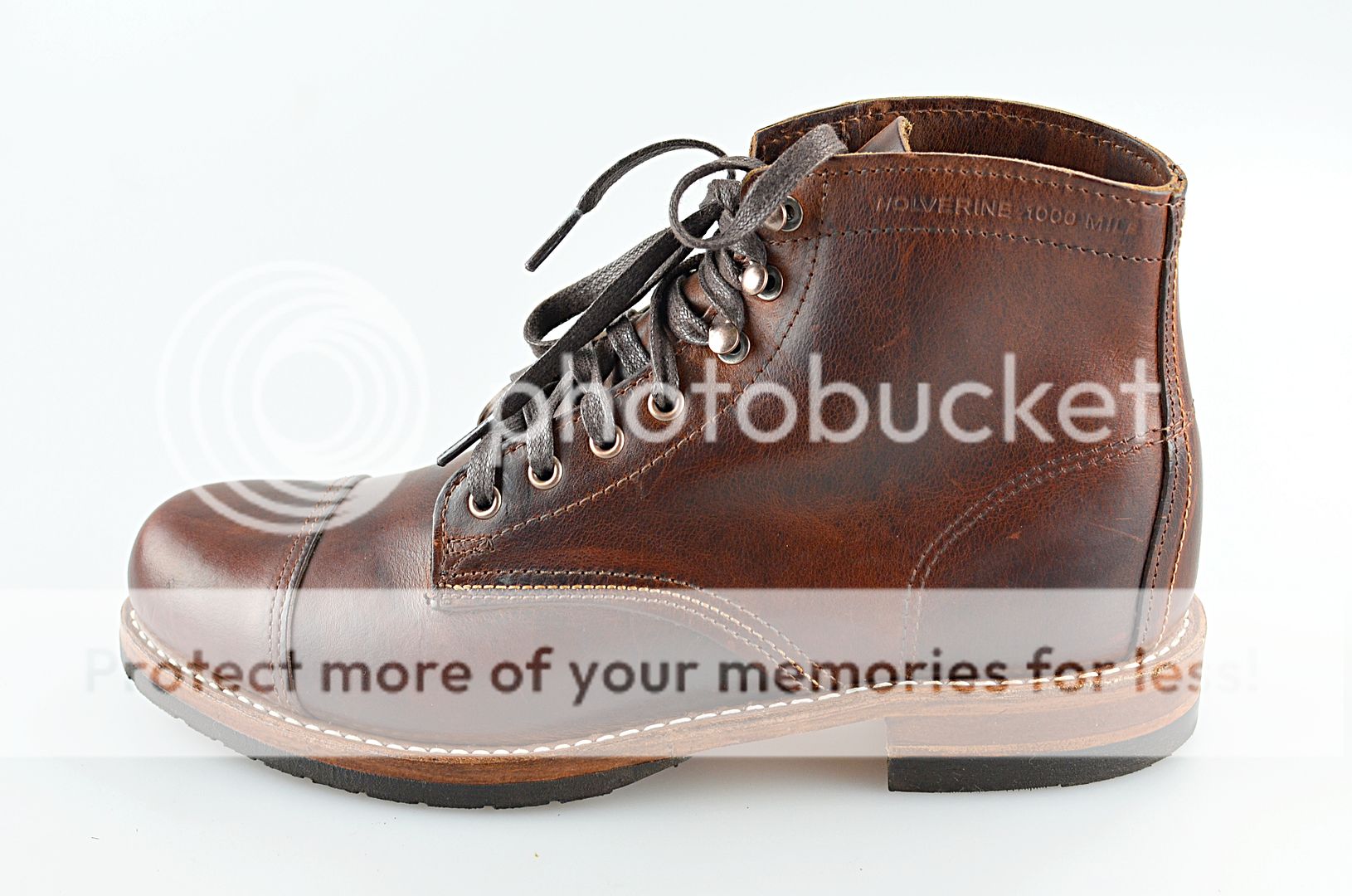 R - Men's WOLVERINE 'Adrian' Cap Toe 1000 Mile Boots US 8.5 - D (Brown ...